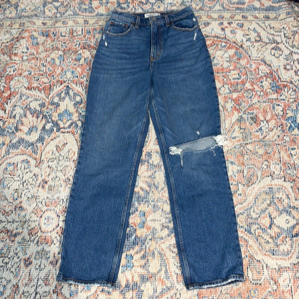 Abercrombie & Fitch The ‘90s Straight Ultra High Rise Jeans 27/4 Curve Love EUC